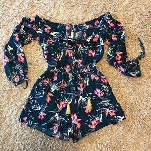 Xhilaration Off-Shoulder Floral Romper Size M